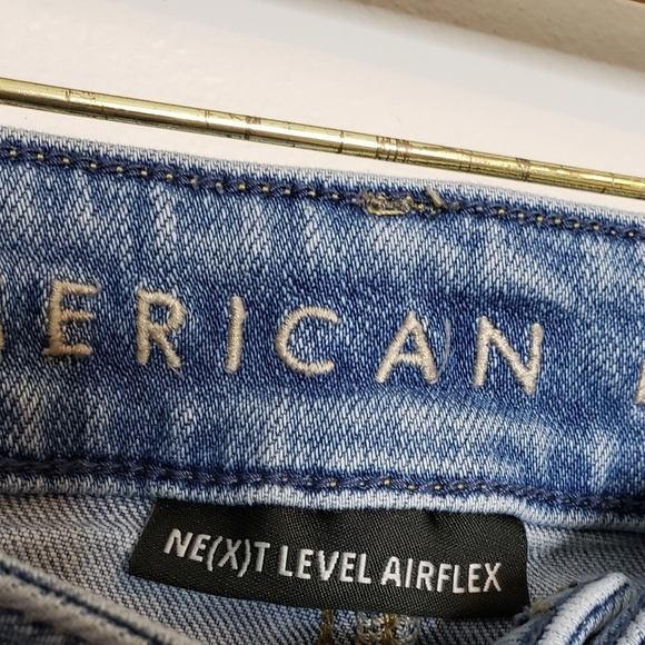 American Eagle Outfitters Next Level Distressed Skinny Jeans Light Blue Denim - Picture 7 of 13